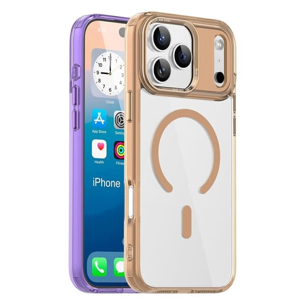 Mobilskal till iPhone 17 Pro Max MagSafe Transparent TPU+PC - Guld Guld