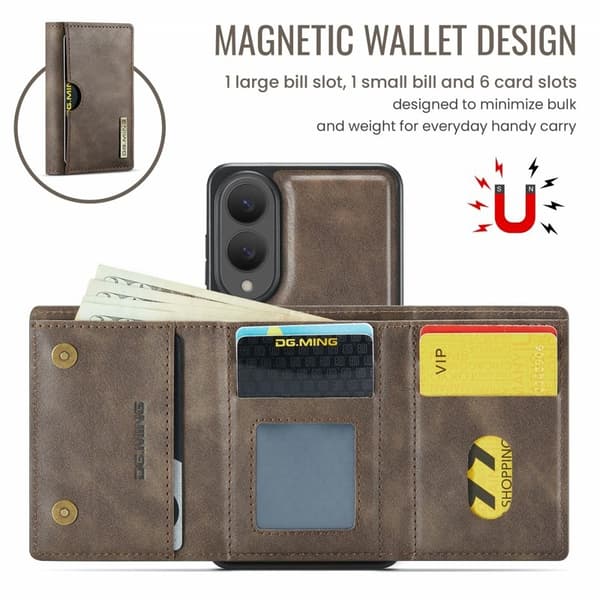 DG.MING M6 Series Mobilskal till Samsung Galaxy S25 Edge Magnetisk Brun