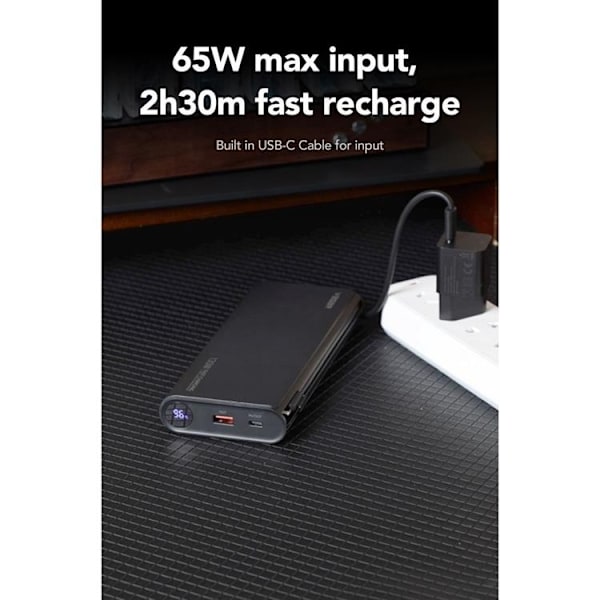 VEGER Powerbank 25000 mAh med Lightning/Typ-C Kablar 130W TCE130
