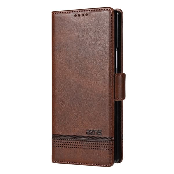 AZNS Galaxy Z Fold 7 Plånboksfodral Cowhide Läder - Brun Brun