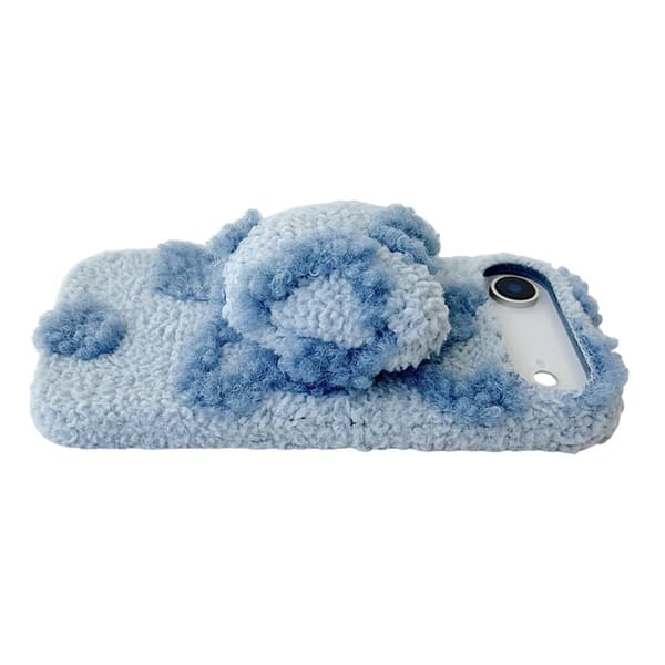 Mobilskal till iPhone Air 3D Heart Plush TPU Winter Warm Soft - Blå Blå
