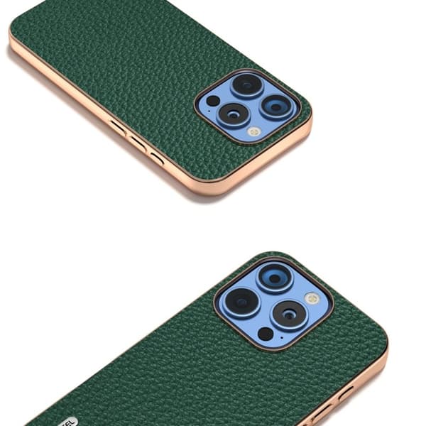 ABEEL Mobilskal till iPhone 16 Pro Max Star Series Grön Äkta Läder