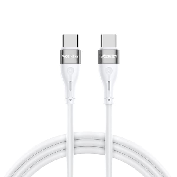 Wozinsky USB-C till USB-C kabel PD 65W 2m - Vit Vit