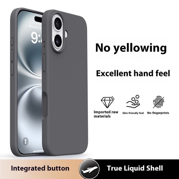 Mobilskal till iPhone 17 Silikon Microfiber Lining - Mörkgrå Grå