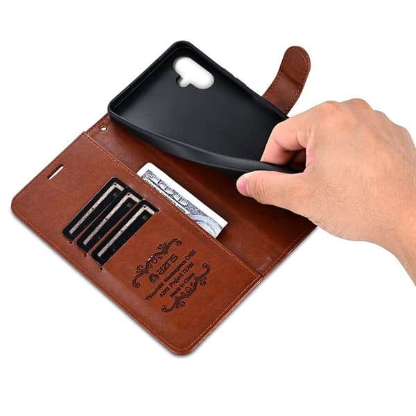 AZNS Samsung Galaxy A06 Plånboksfodral Anti-Scratch Konstläder - Brun