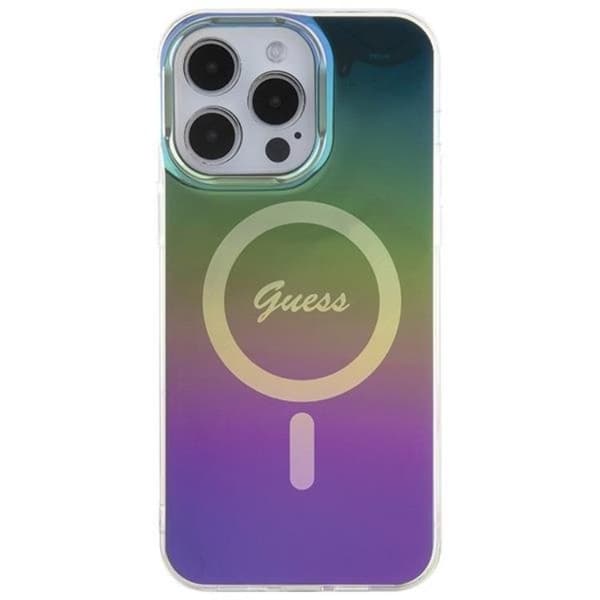 Guess iPhone 15 Pro Mobilskal Magsafe IML Iridescent - Sort Black