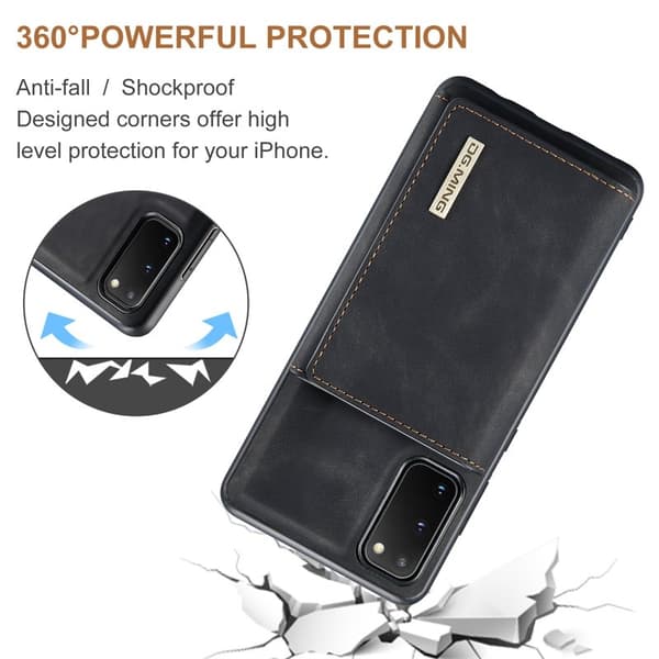 DG.MING 2-in-1 Plånboksfodral med Magnet för Samsung S20 - Svart