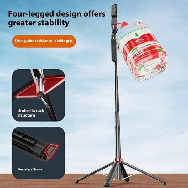 Bärbar Selfiestick Bluetooth med Enkel V1 Fill Light P185mini
