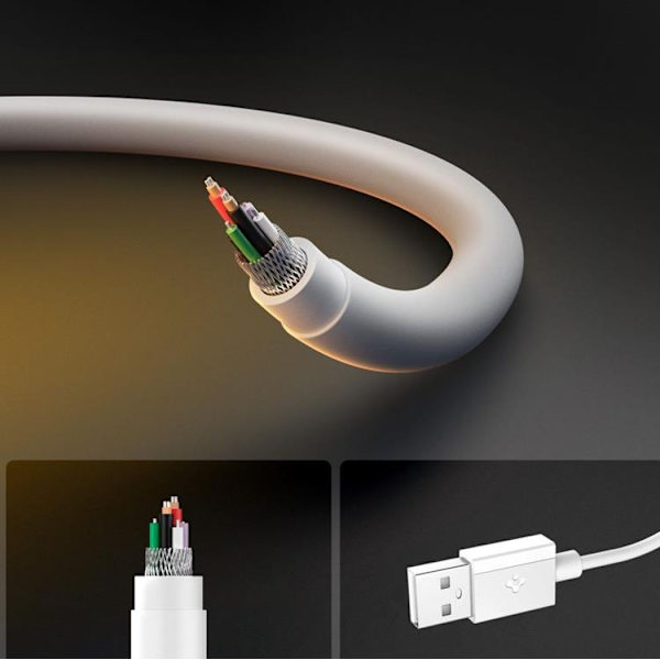 Spigen USB-A til USB-C Kabel Essential 1m 60W - Hvid Vit