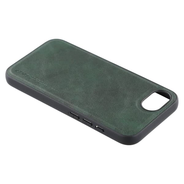 X-LEVEL Bojue-3 Mobilskal till iPhone 16e Läderbelagd PC+TPU - Grön