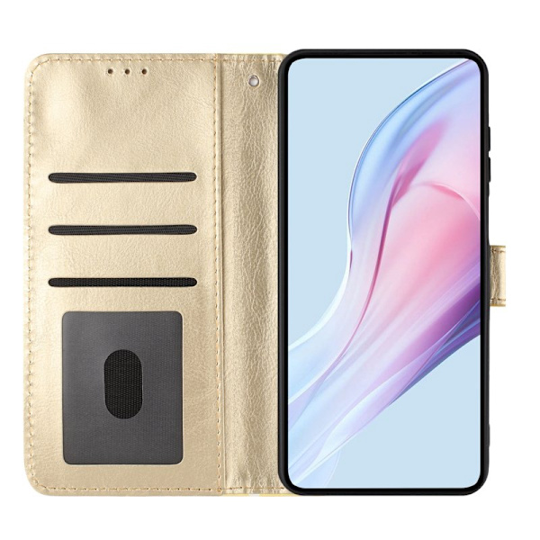 Plånboksfodral för Samsung Galaxy S26 Plus Konstläder Stativ - Gul