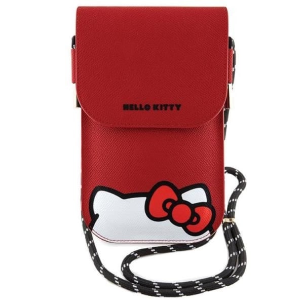 Hello Kitty Halsbandsfodral Läder Hiding Kitty - Röd