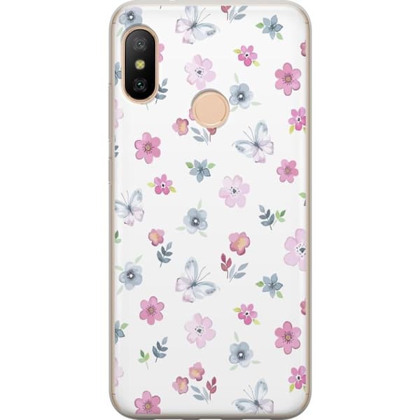 Mobilcover til Xiaomi Redmi 6 Pro med Blomster og sommerfugle