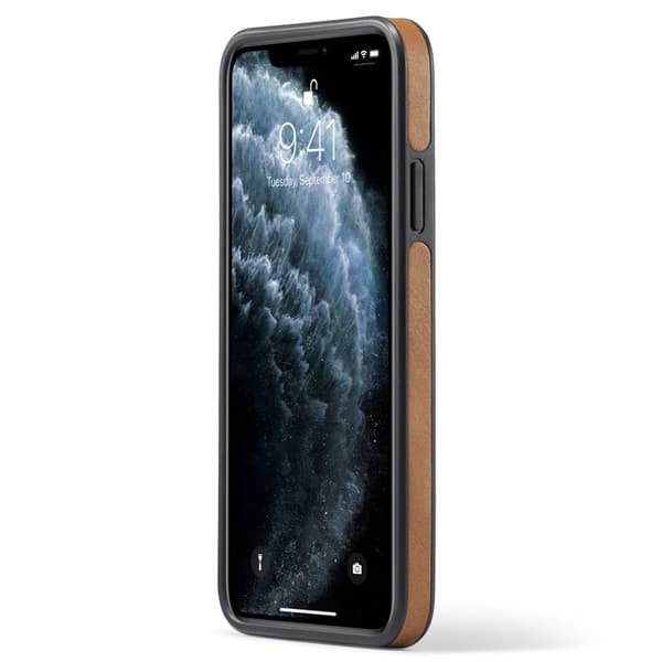 DG.MING Mobilskal till iPhone 11 Pro Max Läderbeläggning Brun