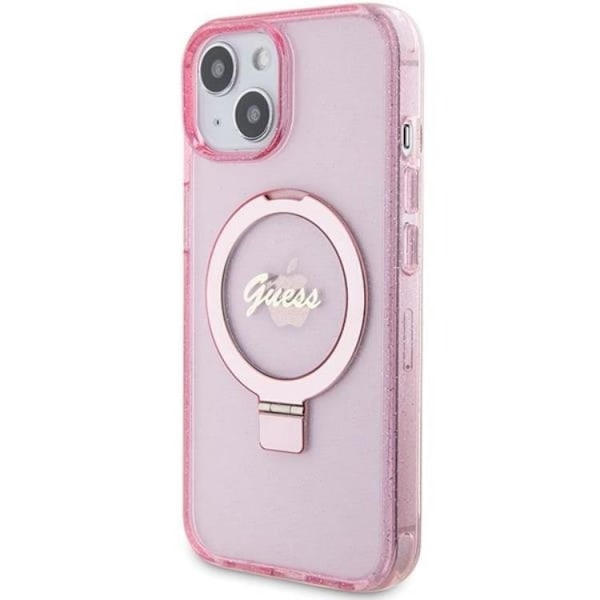 Guess iPhone 15/14 Plus Mobilskal Silikon Logo Strass 4G - Rosa