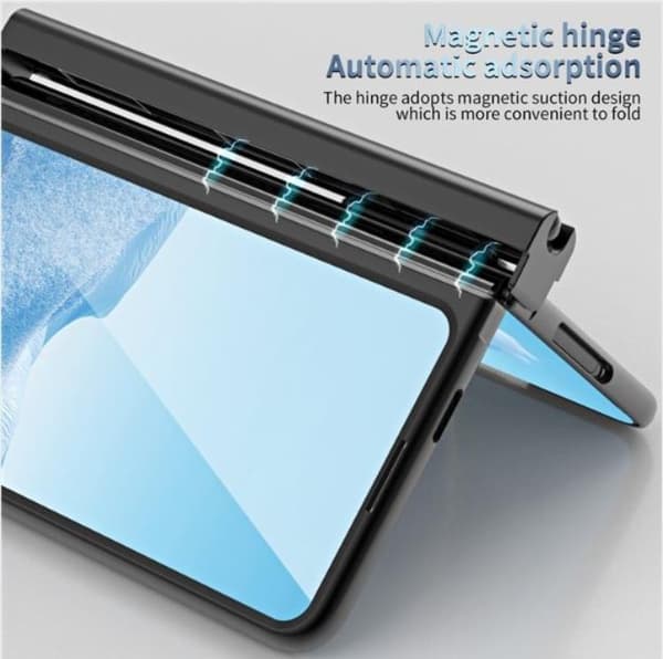 Mobilskal till Google Pixel Fold Electroplating Kickstand med Pennfack - Svart Svart