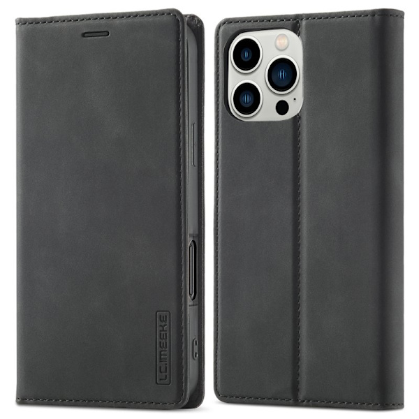 LC.IMEEKE iPhone 16 Pro Max Plånboksfodral Konstläder- Svart