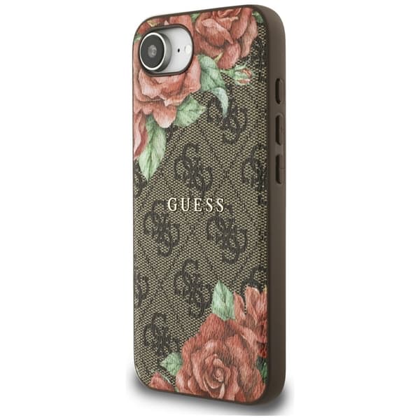 Guess Telefontaske til iPhone 16e Magsafe Blomsterprint - Brun Brun