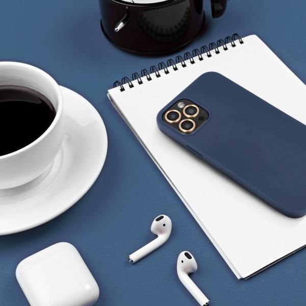Forcell Mjukt Silikon Matt Skal till iPhone 12 & 12 Pro Mörkblå