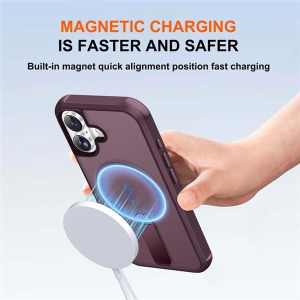 Mobilskal till iPhone 17 MagSafe Kickstand - Vinröd Vinröd