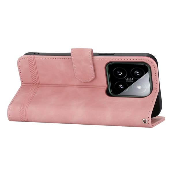 DIERFENG DF-03 för Xiaomi 14 Plånboksfodral Konstläder - Rosa