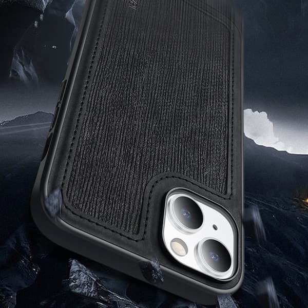X-LEVEL Mobilskal till iPhone 15 Splicing Anti-Slip PU Läder Grön