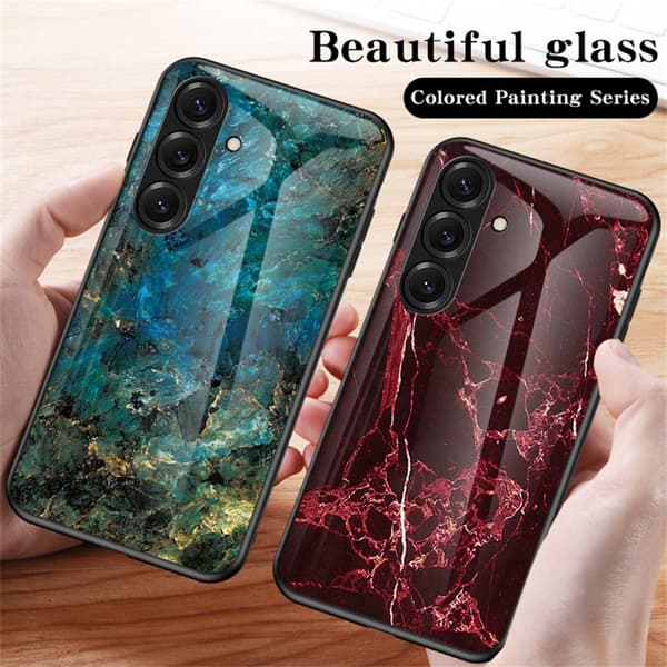 Mobilskal för Samsung Galaxy S26 Plus Marmor mönster Tempererat glas Plast