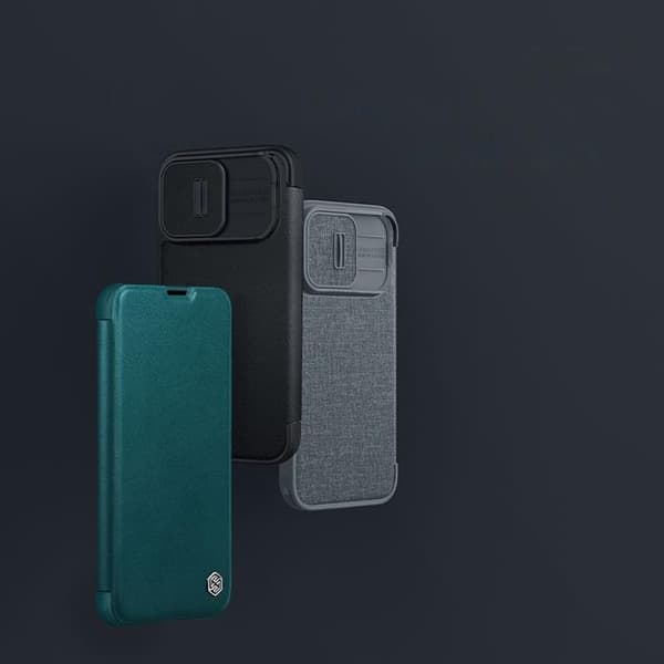 Nillkin iPhone 14 Plus Lompakkokotelo Qin Pro Nahka Plain - Clas Black