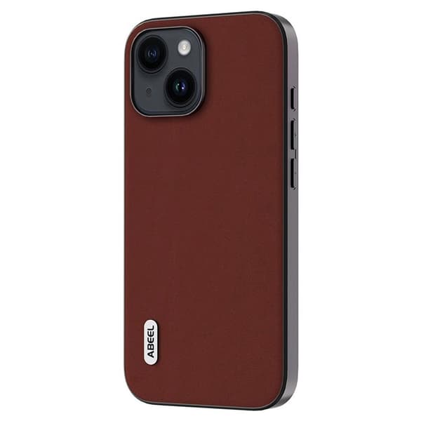 ABEEL Mobilskal till iPhone 14 Plus Äkta Läder Coated Brun
