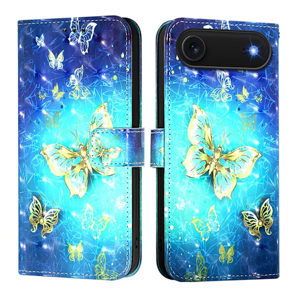 iPhone Air Plånboksfodral Printing Pattern Med Strap Blå