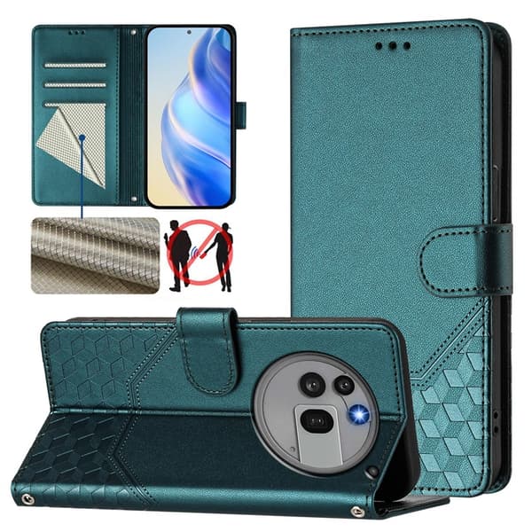 Nothing Phone (3a) Pro Plånboksfodral Imprinted Honeycomb RFID Lila