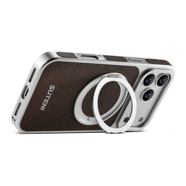 SUTENI Mobilskal till iPhone 17 Pro MagSafe Kickstand Electroplating G6 Brun