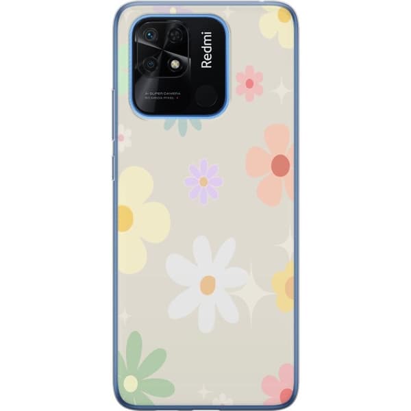 Mobilskal till Xiaomi Redmi 10C med fejdande blommor