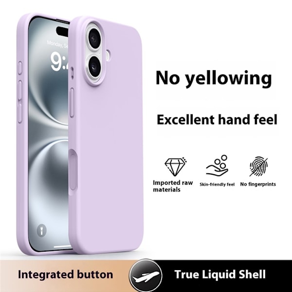 Mobilskal till iPhone 17 Silikon Microfiber Lining - Bönlila Lila