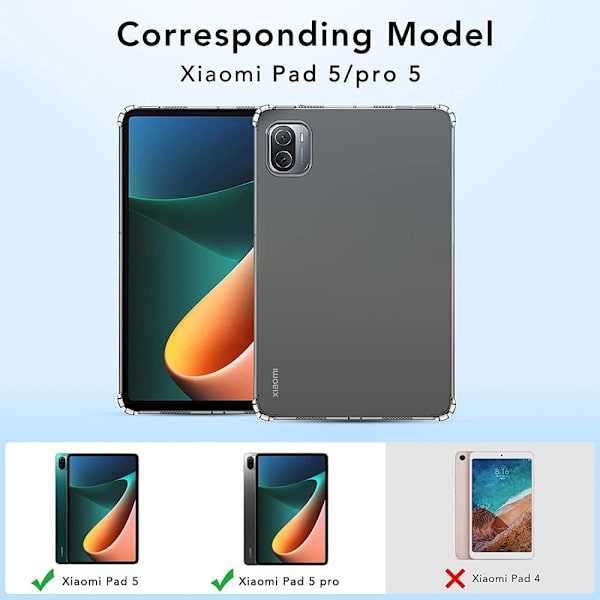 Iskunkestävä TPU-suojus Xiaomi Pad 5:lle - Kirkas
