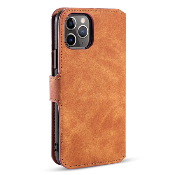 DG.MING Retro Konstläder Plånboksfodral iPhone 11 Pro Max Brun