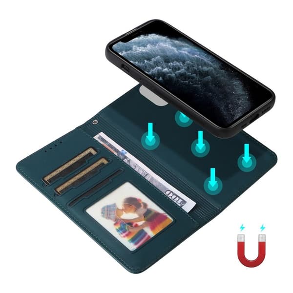 BETOPNICE iPhone 11 Pro Plånboksfodral Magnetiskt Konstläder - Blå
