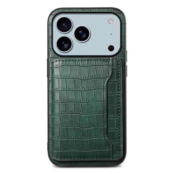 Mobilskal till iPhone 17 Pro Max Korthållare Crocodile - Grön Grön