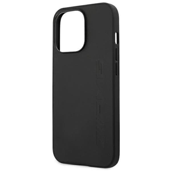 AMG iPhone 14 Pro -kotelo nahkaa, kuumaprägätty - musta Black