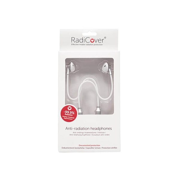 RADICOVER Strålningsskydd Hörlurar Trådad In-Ear MIC Volume control - Vit Vit