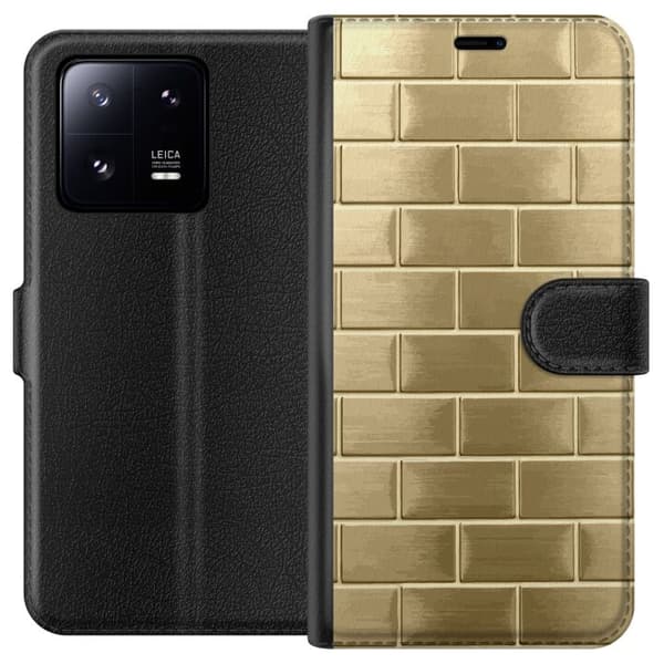Plånboksfodral till Xiaomi 13 Pro med Gyllene Murstenar