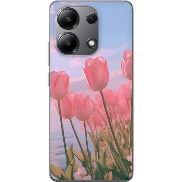 Mobilskal till Xiaomi Redmi Note 13 4G med Rosa Tulpaner