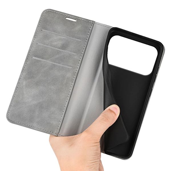 iPhone 17 Pro Max Plånboksfodral Skin Touch - Grå Grå