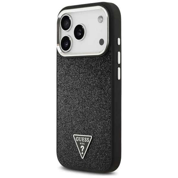 Guess Mobilskal till iPhone 17 Pro MagSafe Glitter Triangle Logo - Svart Svart