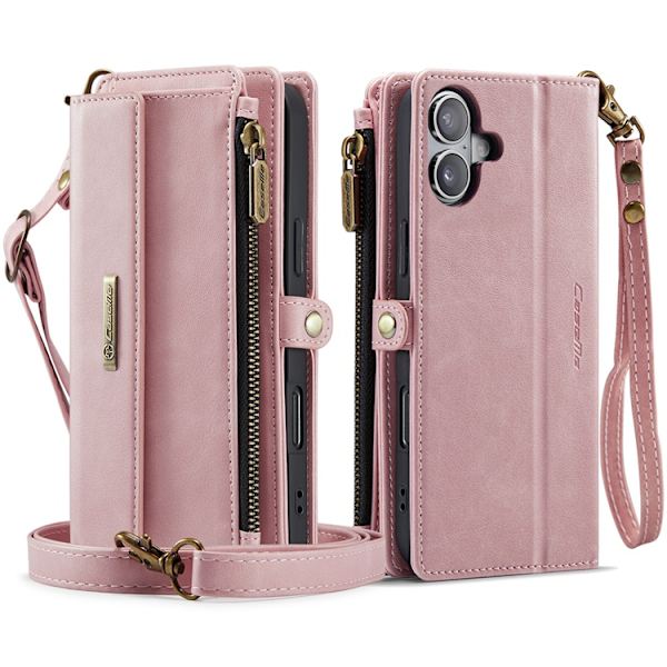CASEME iPhone 17 Plånboksfodral Zipper RFID C39 Rosa