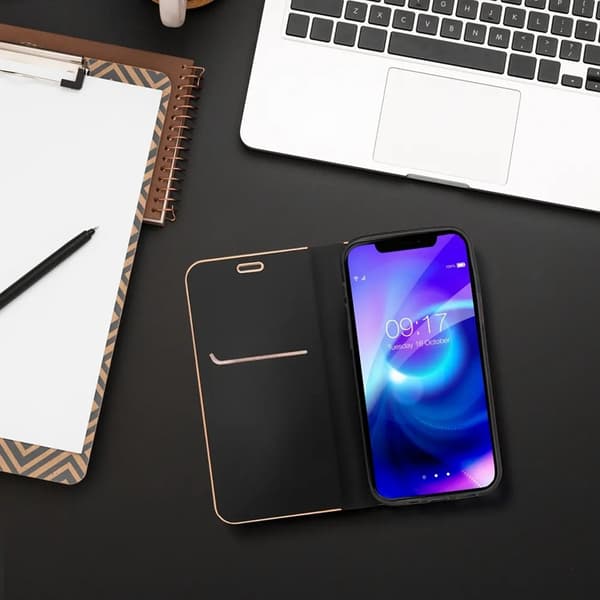Xiaomi Redmi Note 14 Pro/14 Pro Plus Plånboksfodral Luna Guld Svart