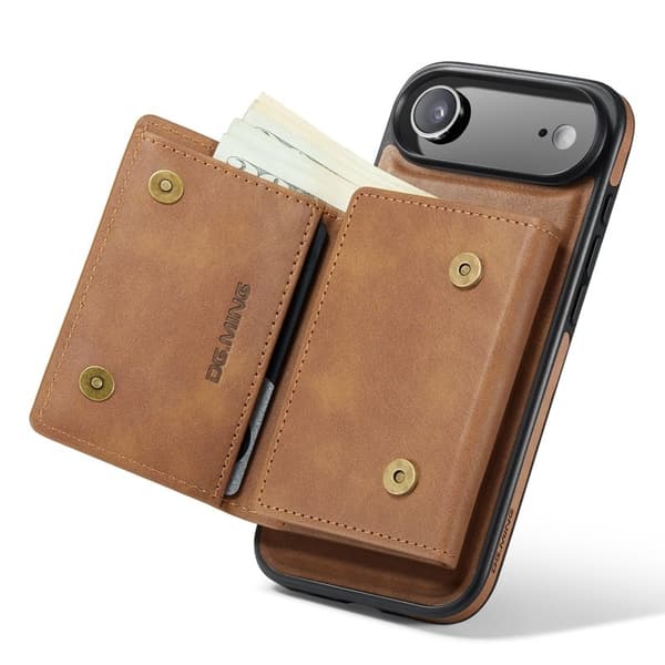 DG.MING M6 Series Mobilskal till iPhone Air Magnetiskt Plånboksfodral Brun