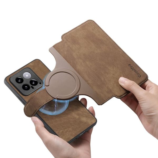 CASENEO Xiaomi 14 Plånboksfodral - Detachable Konstläder - Brun