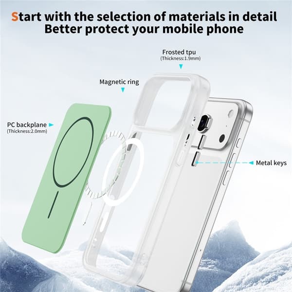 Mobilskal till iPhone 17 Pro Max MagSafe Skin Touch TPU PC - Grön Grön