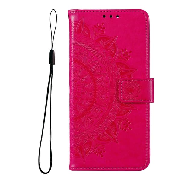 Galaxy S26 Edge Plånboksfodral Imprinted Totem Läder - Rosa Rosa